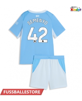 Günstige Manchester City Antoine Semenyo #42 Heimtrikotsatz Kinder 2026-27 Kurzarm (+ Kurze Hosen)